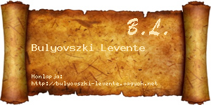 Bulyovszki Levente névjegykártya